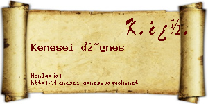 Kenesei Ágnes névjegykártya