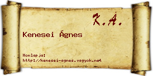 Kenesei Ágnes névjegykártya